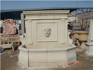 Hand Carved Natural Stone Garden Marble Wall Fountain,China Marble Sculpture