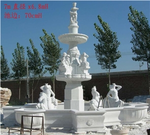 Handcarved Marble Outdoor Garden Water Fountain,Garden White Marble Water Fountain;China White Marble Sculpture