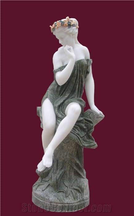 Handcarved Sculpture,Natural Stone Carving,Human Sculpture & Statue, Female Sculpture & Statue,Multicolour Marble Sculpture,On Sales