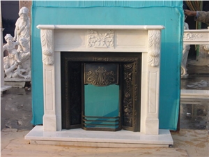 Hot Sale China White Marble Fireplace ,Hand Carved Sculpture Fireplace