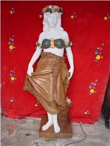 Human Sculpture,China Marble Carving Craft,Multi-Colour Marble Sculpture,Polite Lady/Girl Statue,Factory Price,On Sales