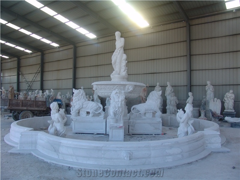 Large Outdoor Garden Water Fountain Marble Fountain,China White Marble Sculpture