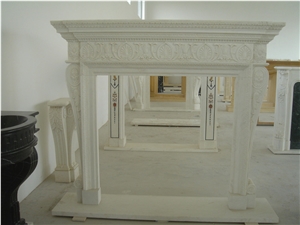 Mantel Fireplace Stone Mantel,Western Style White Marble Fireplace