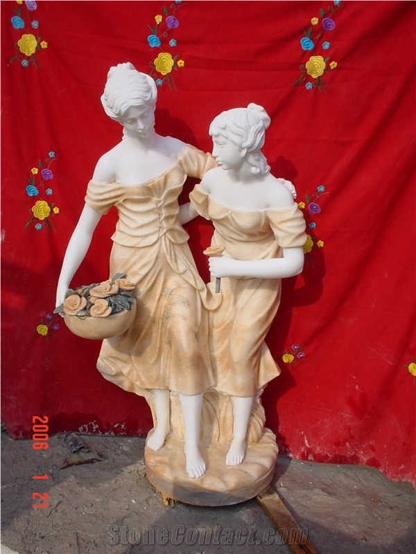 Marble Human Garden Sculpture ,Outdoor Statues,China Multicolour Marble Carving,On Sales