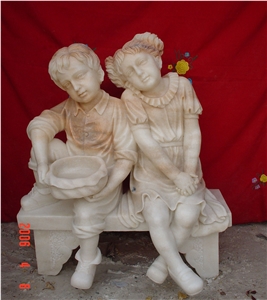 Melody Kids Sculpture,China Marble Human Carving Statue,Garden Sculpture,Outdoor Decoration,On Sales