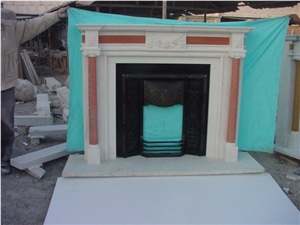 Multicolour Marble Carved Fireplace, Handmade Sculpture Fireplace, China Marble Fireplace Mantel, Own Factory