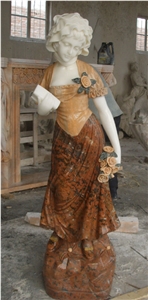 Multicolour Marble Figure Statues, Handcarved Sculptures, Western Style Marble Human Sculptures & Statues