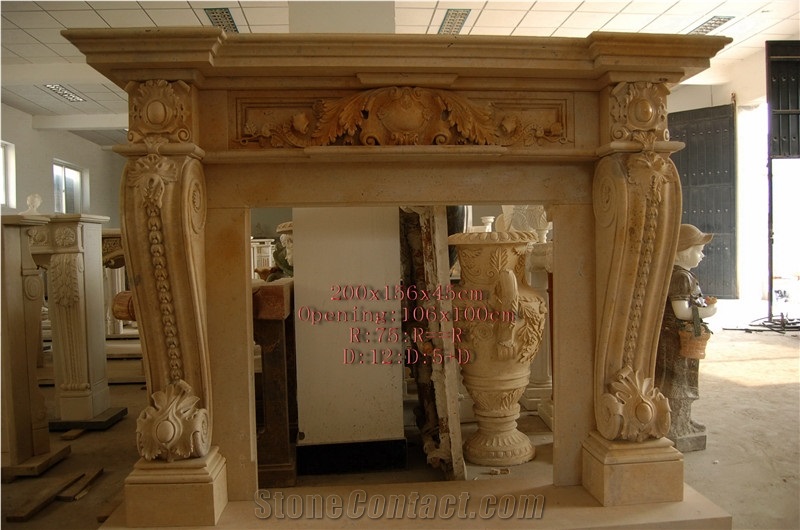 Natural Indoor Marble Fireplace, Elegent Marble Fireplace for Sale, China Marble