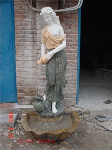 Pour Water Lady Statue, Mixed Colour Marble Sculptured Statue /Western/European Customized Figure Human/Animal/ Hand Carving/For Outdoor/Garden