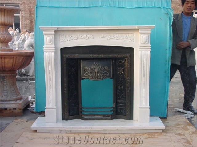 Top Quality Classic China White Marble Fireplace Surround