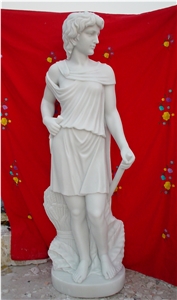 White Marble Figure Statues, Handcarved Sculptures, Western Style Marble Human Sculptures & Statues,Harvest Girl Statue