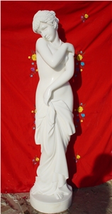 White Marble Human Sculpture, China White Jade, Handcraved Statues/Bath Lady Statues