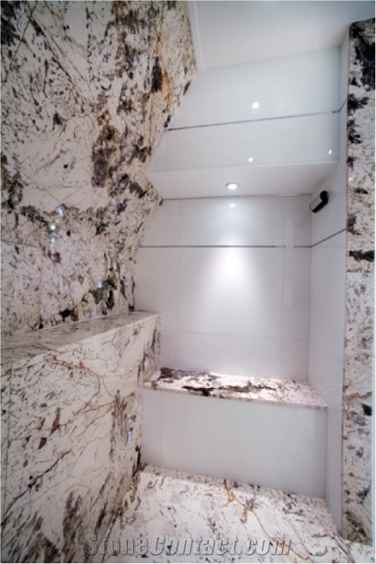 Delicatus White Granite Bathroom Design