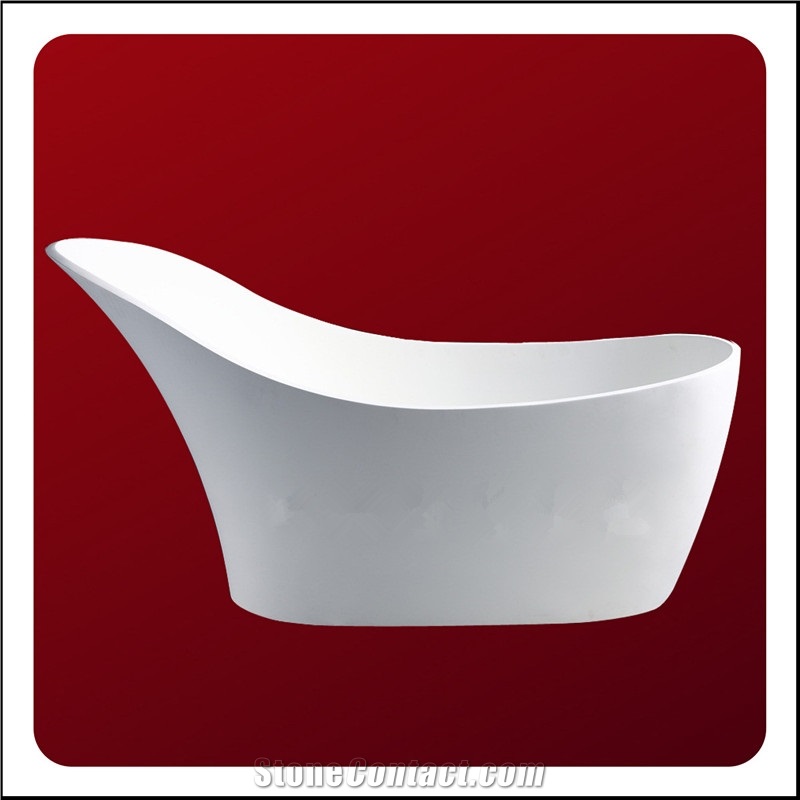 Artificial White Marble Stone Solid Surface Bathtubs