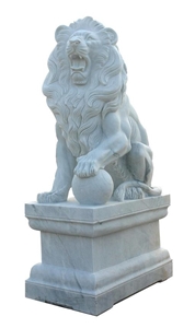 Factory Price Hand Carved Life Size Marble Stone Animal Lion Garden Sculptures