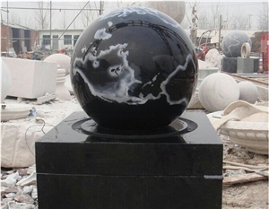 Garden Black Marble Rolling Sphere Ball Fountains