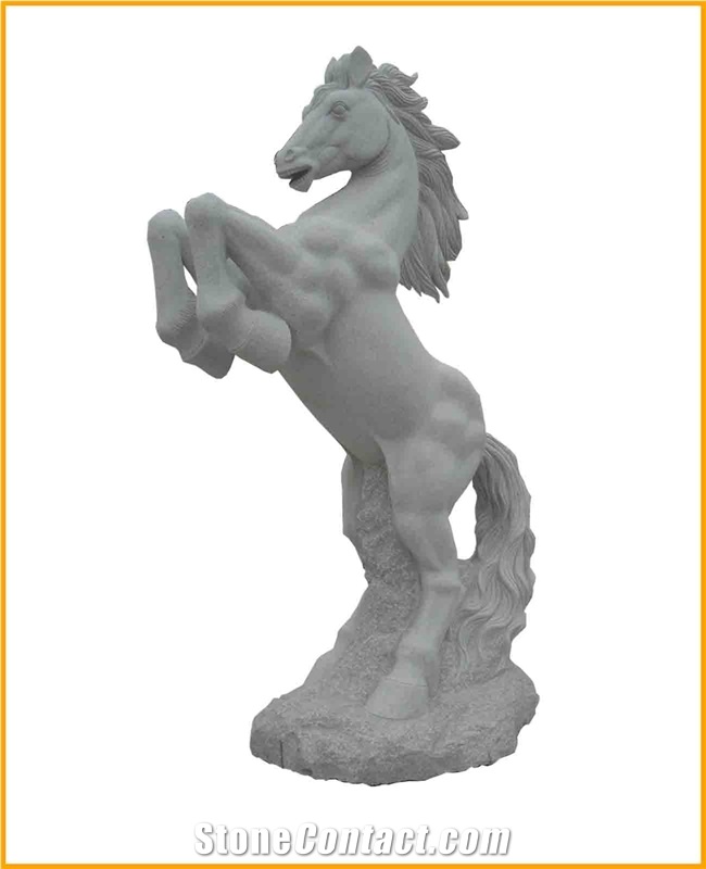 Garden White Marble Stone Animal Horse Sculpture