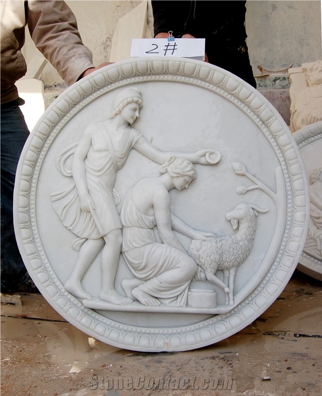Hand Carving Marble Stone Wall Art Relief Decoration