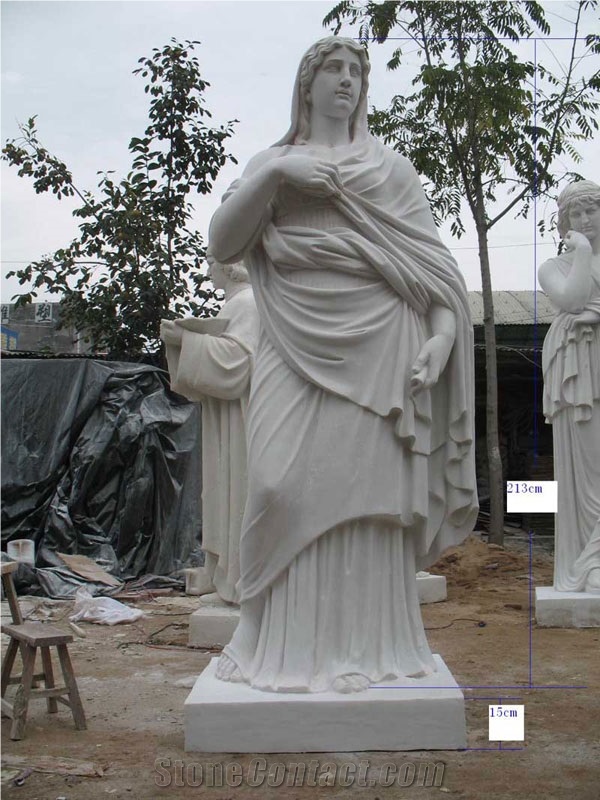 Large Size White Marble Stone Western Human Sculpture & Statue