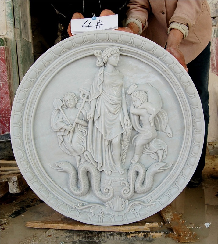 Stone Relief, Hand Carving White Marble, Hand Made Relief, Wall Relief