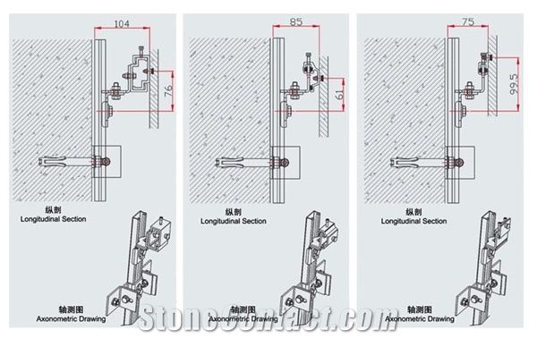 Stone Fixing System Vts-02/ Wall Cladding Anchors/ Channel