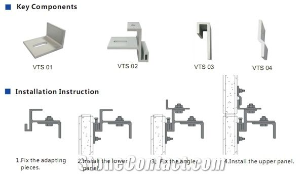 Wall Cladding Fixing System Vts-01, Stone Fixing Anchor, Wall Cladding Clamp, Bracket, Granite Anchors