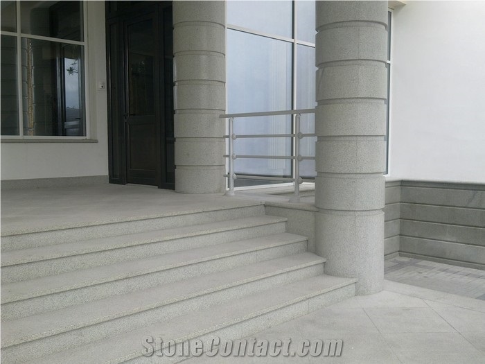 Granite Mansurovsky Entrance Stairs, Grey Granite Stairs & Steps