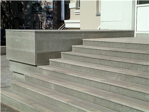 Granite Mansurovsky Entrance Stairs, Grey Granite Stairs & Steps