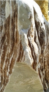 Meteora Stones, Brown Limestone Monolith for Garden