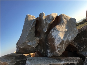 Meteora Stones, Brown Limestone Monolith for Garden