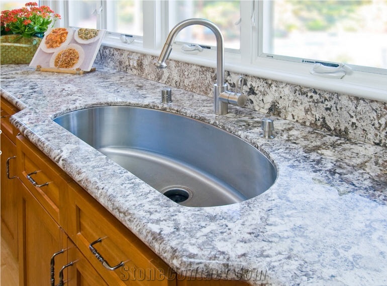 Beige Granite Kitchen Countertops
