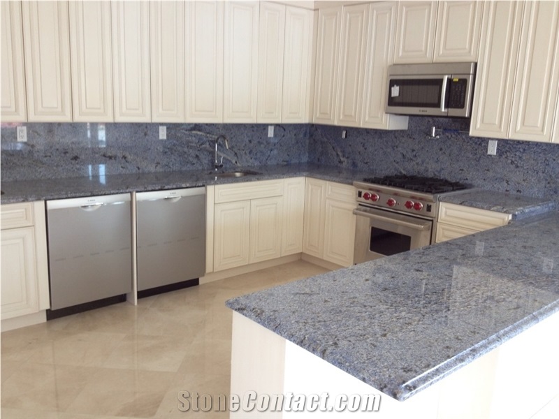 Blue Bahia Granite Custom Kitchen Countertop
