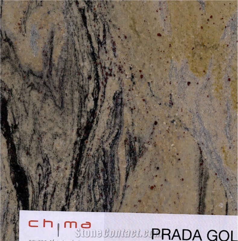 Prada Gold Granite Tiles, Slabs