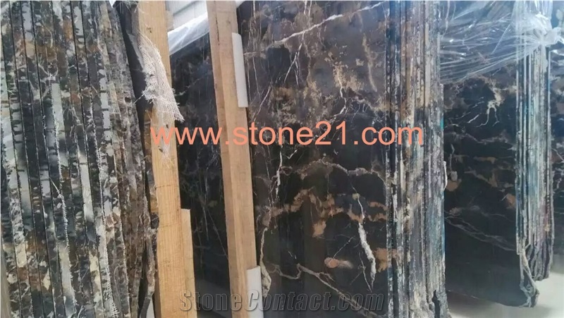 High Quality Black Portoro Marble Slabs & Tiles, Nero Portoro Black Marble Slabs & Tiles