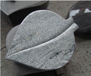 Viscont White Granite Tombstone Leaf Slant Grave (Direct Factory+Good Price)