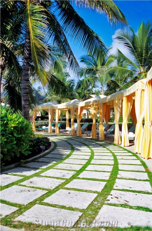 Dominican White Coral Stone Walkway Pavers