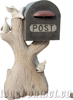 G682 Beige Granite Stone Carved Mailboxes