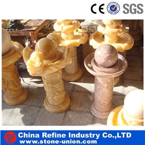 Top Quality Yellow Onyx Foutain with Lamp , Customized Onyx Fountains,Garden Fountains,Exterior Fountains,Water Features