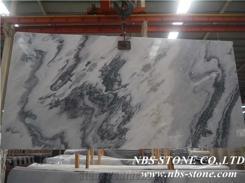 Landscape Painting Marble/River and Mountain Wave Jade Big Slabs,China White Marble Tiles & Slabs