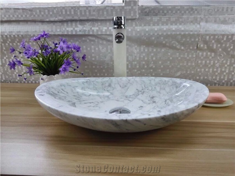 Bianco Carrara White Marble Sinks & Basins,Carrara White Marble Square Basins,Italy White Marble Bathroom Sinks,Vessel Sinks,Marble Sinks&Basins
