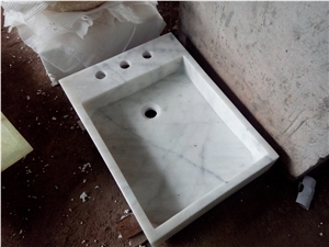 Bianco Carrara White Marble Sinks & Basins,Carrara White Marble Square Basins,Italy White Marble Bathroom Sinks,Vessel Sinks,Marble Sinks&Basins