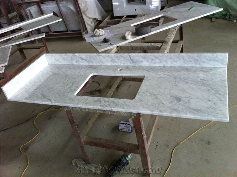 Carrara Bianca Marble Countertops,White Carrara Marble Vanity Tops,Bianco Carrara Marble Bathroom Tops