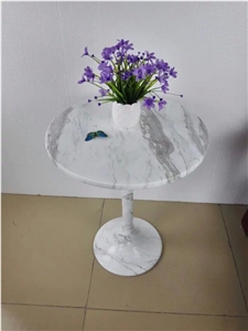 Statuary White Marble Home Table,Carrara Statuario Marble Round Table,Bianco Carrara Statuario Marble Coffee Tables Furniture,Italy White Marble Round Table