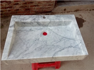 White Marble Basins,Italy Bianco Carrara White Marble Round Wash Basin,White Carrara Marble Sinks, Bianco Carrara Marble Sinks & Basins for Bathroom