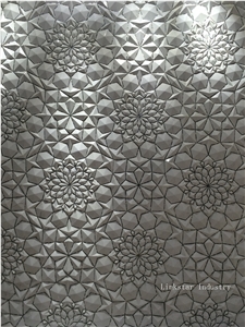 3d Nature White Embossed Marble Wallarrt Tile