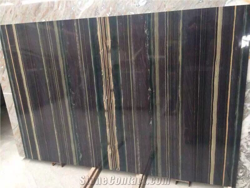 New Stone-Tobacco Black Wooden Marble with Green Veins Slabs,New Obama Marble Slabs,Eramosa Marble Tiles for Hotel Flooring