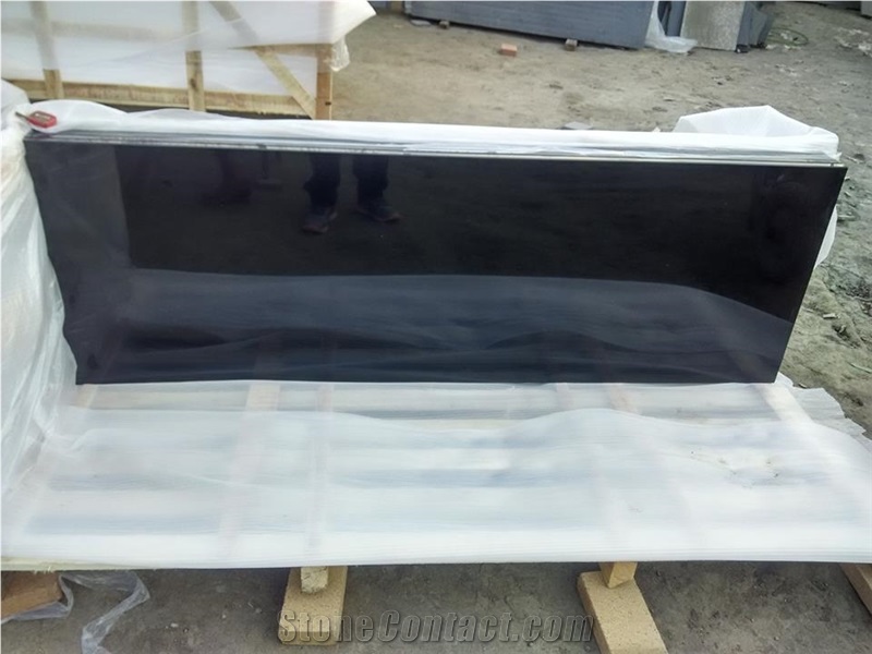 China Absolute Black Countertop Factory Price, Black Granite Countertop