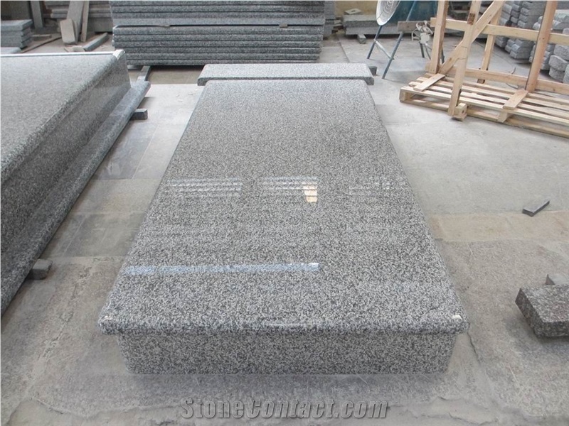 China Cheap Light Grey Granite G623 Tombstone, Polish Single Tombstone