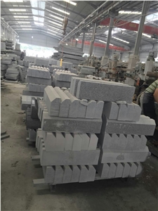 China Cheap Popular Light Grey G602 Bianco Crystal Granite Side Stone, Polished Surface Kerbstone with Bevel Edge, Road Curbstone, Natural Building Stone Outdoor, Factory Wholesale Good Price, Quarry