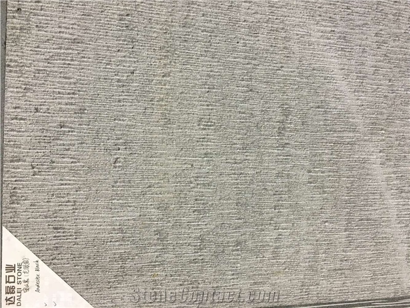 China Grey Basalt Andesite Stone Chiseled Surface Floor Wall Tiles, Rough Surface Natural Lava Stone Exterior Use Factory Owner